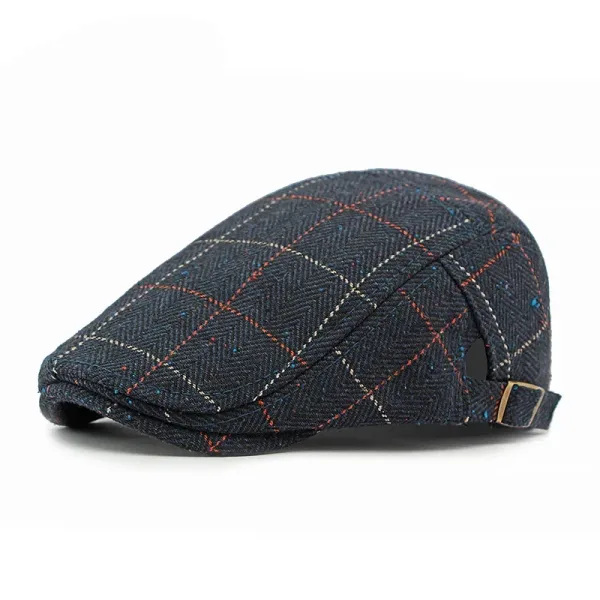 Casquette Plate Bleu Carreaux​ | Bray