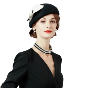 Béret Femme Noir et Blanc | Raffiné