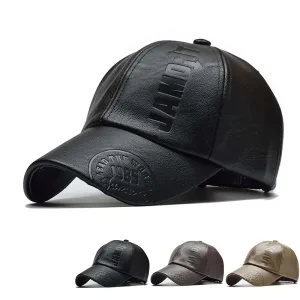 Casquette En Cuir Pu​ | Baseball Avec Doublure Polaire