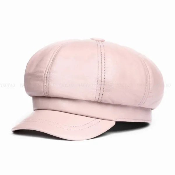 Casquette Rose Clair | Gavroche Femme Cuir Gina