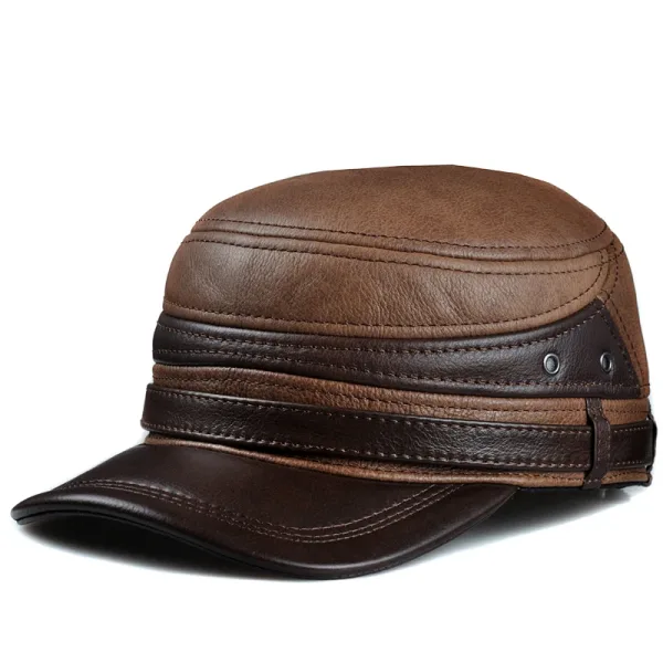 Casquette Homme Plate Cuir Marron Belt