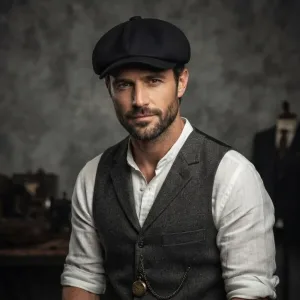 Casquette Peaky Blinders Laine Noire