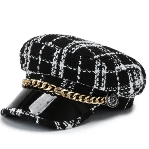 Casquette Marine Noir Femme​ | Avec Chaîne Adriana