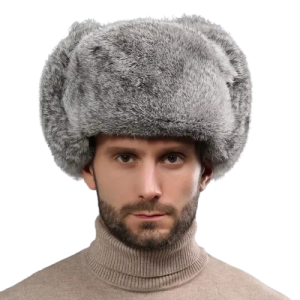 Chapka Homme Vrai Fourrure​ | Lapin Grise