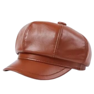 Casquette Gavroche En Cuir Femme