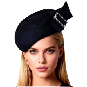 Béret De Cérémonie Noir |Femme Élégante